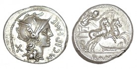 CIPIA. Denario. M.Cipius M.f. Incierta de Italia. CD-422, SI-1. 3,94 g. EBC