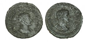 AURELIANO Y VABALATO. Antoniniano. SM-11718. 4,13 g. "6ª oficina" debajo de busto de Aureliano. MBC+