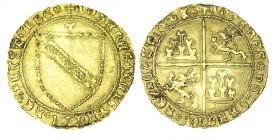 JUAN II. Dobla de la Banda. Toledo. T sobre escudo. ABM- 618. Bello ejemplar de ancho flan. EBC