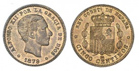 5 CÉNTIMOS. Barcelona. 1879-OM. XC-73. 4,93 g. SC