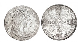 GRAN BRETAÑA. 1/2 Corona. Guillermo y María. 1692. W/KM-477. 14,87 g. RARA. MBC+/EBC-