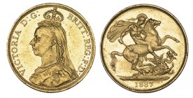 GRAN BRETAÑA. 2 Libras (Pounds) Isabel. 1887. W/KM-768. 15,95 g. EBC