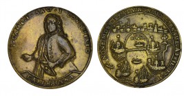 ALMIRANTE VERNON. "TOMA DE CARTAGENA". 1741. A/ Almirante Vernon a izq. Con vara en la mano. Ly.: I.CAME.I.SAW.I.CONQUERED, debajo en cartela CARTHAGE...