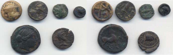 6 Bronzetti greci dell’Aiolis ecc. Con cartellini di identificazione. Non si acc...