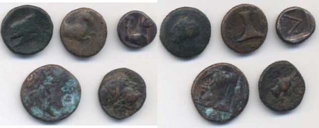 5 Bronzetti greci dell’Aiolis ecc. Con cartellini di identificazione. Non si acc...