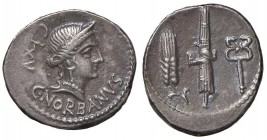 Norbana - Caius Norbanus - Denario (83 a.C.) Testa di Venere a d. - R/ Spiga, fascio e caduceo - B. 2; Cr. 357/1b AG (g 4,00) Ex Orione 1/2006, lotto ...