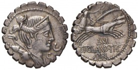 Claudia - Ti. Claudius - Denario (79 a.C.) Busto di Diana a d. - R/ La Vittoria su biga a d. - B. 5/6; Cr. 383/1 AG (g 3,93) Ex Nomisma 101/2007, lott...
