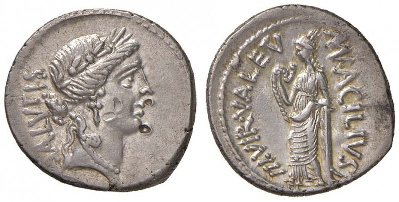 Acilia - Man. Acilius Glabrio - Denario (49 a.C.) Testa della Salute a d. - R/ L...