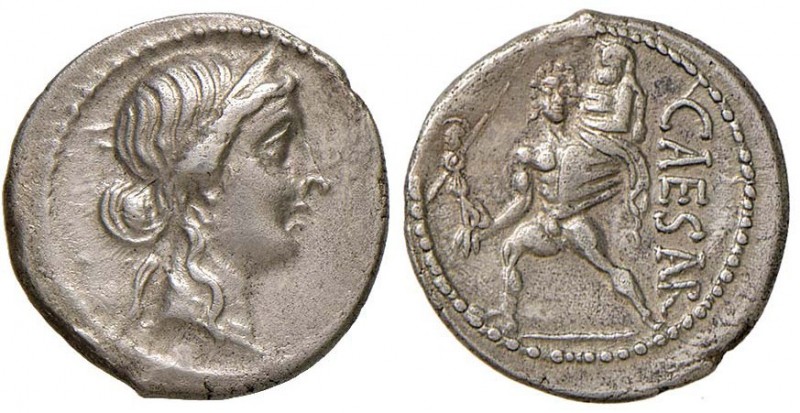 Giulio Cesare Denario (48-47 a.C., zecca itinerante con Cesare, in nord Africa) ...