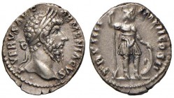 Lucio Vero (161-167) Denario - Busto laureato a d - R/ Marte stante a d. - RIC 514 AG (g 3,30)
BB