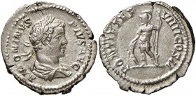 Caracalla (211-217) Denario - Testa laureata a d. - R/ L’imperatore stante a s. - RIC 83 AG (g 3,10) Ex Artemide, 16E, lotto 214
BB+