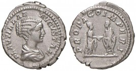 Plautilla (moglie di Caracalla) Denario - Busto a d. - R/ Caracalla e Plautilla si stringono la mano - RIC 362 AG (g 2,70)
qSPL