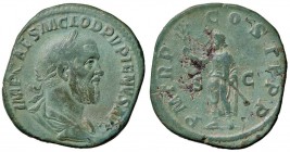 Pupieno (238) Sesterzio - Busto laureato a d. - R/ L’imperatore stante a s. - RIC 15 AE (g 18,47) RR Screpolature al R/
BB