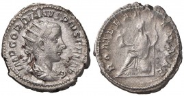 Gordiano III (238-244) Antoniniano - Busto radiato a d. - R/ Roma seduta a s. - RIC 70 AG (g 4,84)
BB/qBB