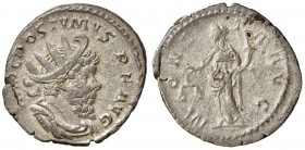 Postumo (260-268) Antoniniano (zecca gallica) Busto radiato a d. - R/ La Moneta stante a s. - RIC 75 MI (g 3,54)
BB+