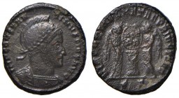 Costantino I (306-337) Follis - Busto elmatto a d. - R/ Due Vittorie affrontate - AE (g 2,65)
BB