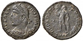 Procopio (365-366) Maiorina (Heraclea) Busto diademato a s. - R/ L’imperatore stante di fronte - RIC 8 AE (g 3,44) R Leggermente ritoccato
BB