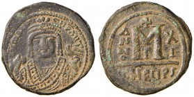 BISANZIO Maurizio Tiberio (578-582) Follis A. XI (Antiochia) Busto coronato di fronte - R/ Valore - Sear 533 AE (g 11,27)
BB+