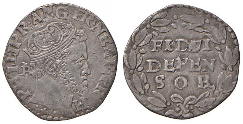 NAPOLI Filippo II (1554-1598) Carlino - MIR 165 AG (g 2,37)
BB