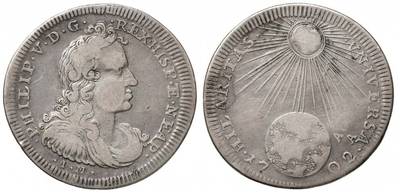 NAPOLI Filippo V (1700-1707) Mezzo ducato 1702 - Magliocca 72 AG (g 10,56)
MB