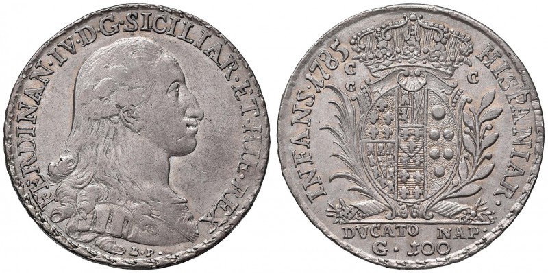 NAPOLI Ferdinando IV (1759-1816) Ducato da 100 Grana 1785 - Magliocca 260 AG (g ...