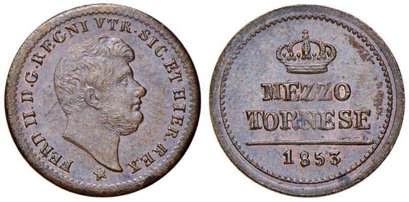 NAPOLI Ferdinando II (1830-1859) Mezzo tornese 1853 - Gig. 320 CU (g 1,51)
qFDC