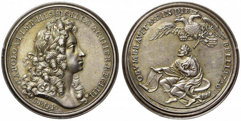 PALERMO Carlo III (1720-1734) Medaglia 1720 Omaggio del Senato di Palermo a Carl...