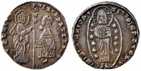 CHIARENZA Roberto d’Angiò (1346-1364) Contraffazione del ducato veneziano - Gamb. 344; Mont. (Imitazioni) 1 EL (a bassissimo tenore d’oro) (g 3,38)
q...