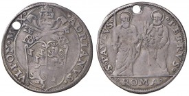 Adriano VI (1522-1523) Giulio - Munt. 8 - AG (g 3,47) RR Forata
MB/qBB
