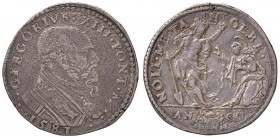 Gregorio XIII (1572-1585) Ancona - Testone 1581 - Munt. 201 AG (g 9,14) RR Porosità diffusa
qBB