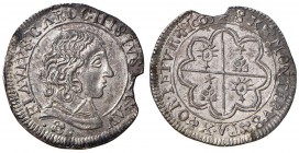 Alessandro VII (1655-1667) Avignone - Luigino 1663 (?) a nome del card. Flavio Chigi - Munt. 45 AG (g 1,72) RRR Moneta di stile diverso da quelli cens...
