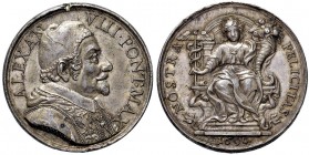 Alessandro VIII (1689-1691) Medaglia 1690 Vigilanza del pontefice per l’abbondanza nella città di Roma - Opus: Antonio Travani - AG (g 19,90 - Ø 33 mm...