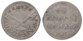 PIO VI (1774-1799) Baiocco 1783 - Nomisma 129 G (g 0,78) RR
BB/BB+