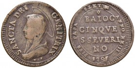 Pio VI (1775-1799) San Severino Madonnina 1797 - Munt. 403 CU (g 14,56)
BB