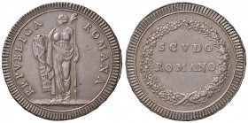 Repubblica Romana (1798-1799) Scudo - Gig. 1 AG (g 26,28) Graffietti al R/
BB/BB+