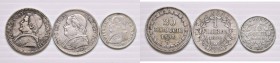 Pio IX (1846-1878) 20 Baiocchi 1858 B, Lira 1866 e 10 soldi 1868 - AG Lotto di tre monete come da foto
qBB-BB