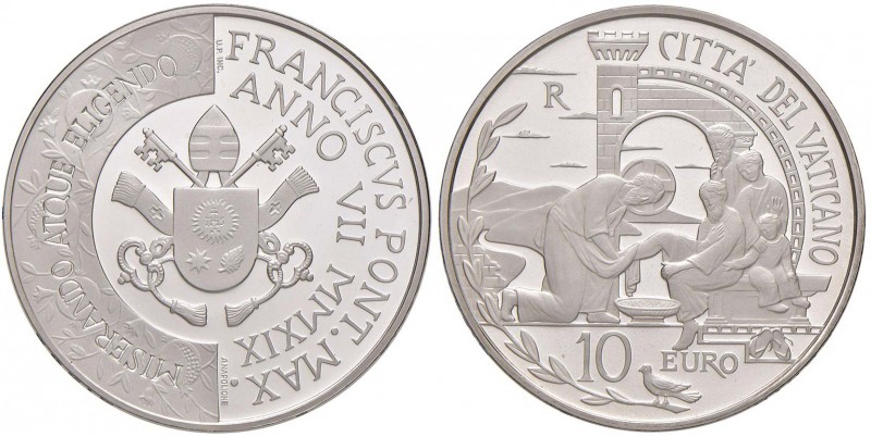 Francesco (2013-) 10 Euro 2019 - AG 52° giornata mondiale della pace. In astucci...