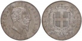 Vittorio Emanuele II (1861-1878) 5 Lire 1875 M - Nomisma 897 AG Sigillato qFDC da Michele Straziota
qFDC