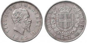 Vittorio Emanuele II (1861-1878) 2 Lire 1863 T stemma - Nomisma 906 AG
qSPL