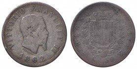 Vittorio Emanuele II (1861-1878) 50 Centesimi 1862 T - Nomisma 922 AG RR
MB