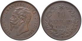 Vittorio Emanuele II (1861-1878) 10 Centesimi 1866 T - Nomisma 943 CU
BB+