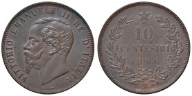 Vittorio Emanuele II (1861-1878) 10 Centesimi 1866 H - Nomisma 944 CU Graffietto sulla guancia
SPL