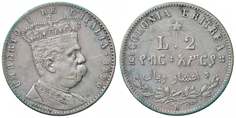 Umberto I (1878-1900) Eritrea - Umberto I (1878-1900) Eritrea - 2 Lire 1890 - No...