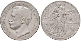 Vittorio Emanuele III (1900-1946) 5 Lire 1911 - Nomisma 1129 AG R Graffietti al D/, colpetti al bordo
BB