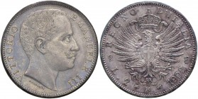 Vittorio Emanuele III (1900-1946) 2 Lire 1902 - Nomisma 1152 AG R Sigillato qSPL da Angelo Bazzoni. Segnetti al D/
qSPL