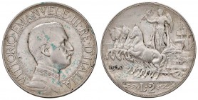 Vittorio Emanuele III (1900-1946) 2 Lire 1910 - Nomisma 1159 AG R Colpetti al bordo. Graffi di pulitura. Macchie verdi
MB