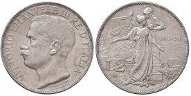 Vittorio Emanuele III (1900-1946) 2 Lire 1911 Cinquantenario - Nomisma 1162 AG Minimi graffietti al D/
BB/BB+