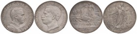 Vittorio Emanuele III (1900-1946) 2 Lire 1910 e 2 Lire 1911 - AG Lotto di due monete
BB