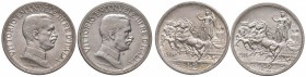 Vittorio Emanuele III (1900-1946) 2 Lire 1914 e 1916-AG Lotto di due monete come da foto
BB-SPL