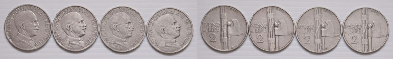 Vittorio Emanuele III (1900-1946) 2 Lire 1924, 1926, 1927 e 1923 &ndash; NI Lott...